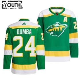 Dresovi Minnesota Wild Matt Dumba 24 Adidas 2022-23 Reverse Retro 2.0 Zelena Authentic - Dječji